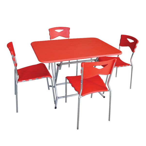 Pack Table Pliante 100X80 PVC+04 chaise City: - Vente Électroménager  Tunisie Livraison 48H