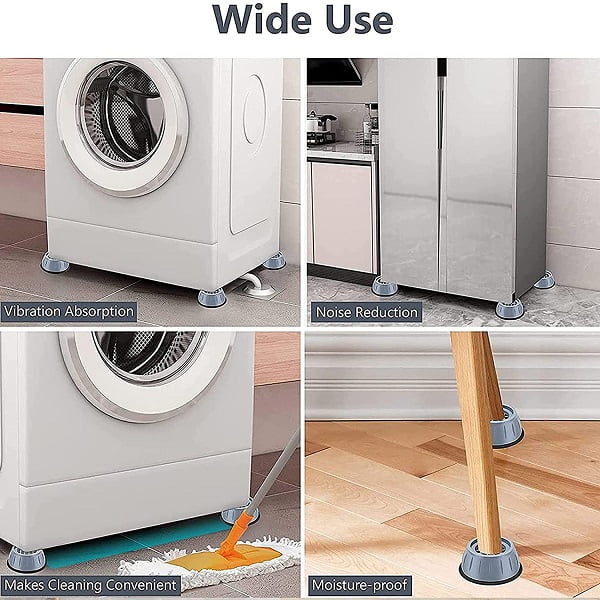Tapis Anti-bruit antidérapant pour Machine à laver, 4 pièces, tapis Anti-Vibration  pour réfrigérateur, cuisine